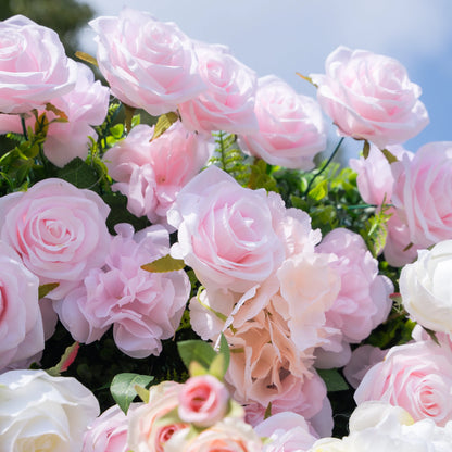 Artificial flower wall floral detail view