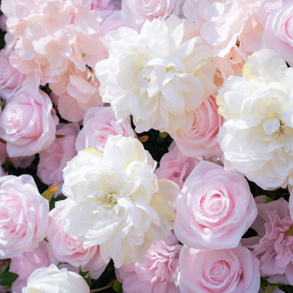 Artificial flower wall floral detail view