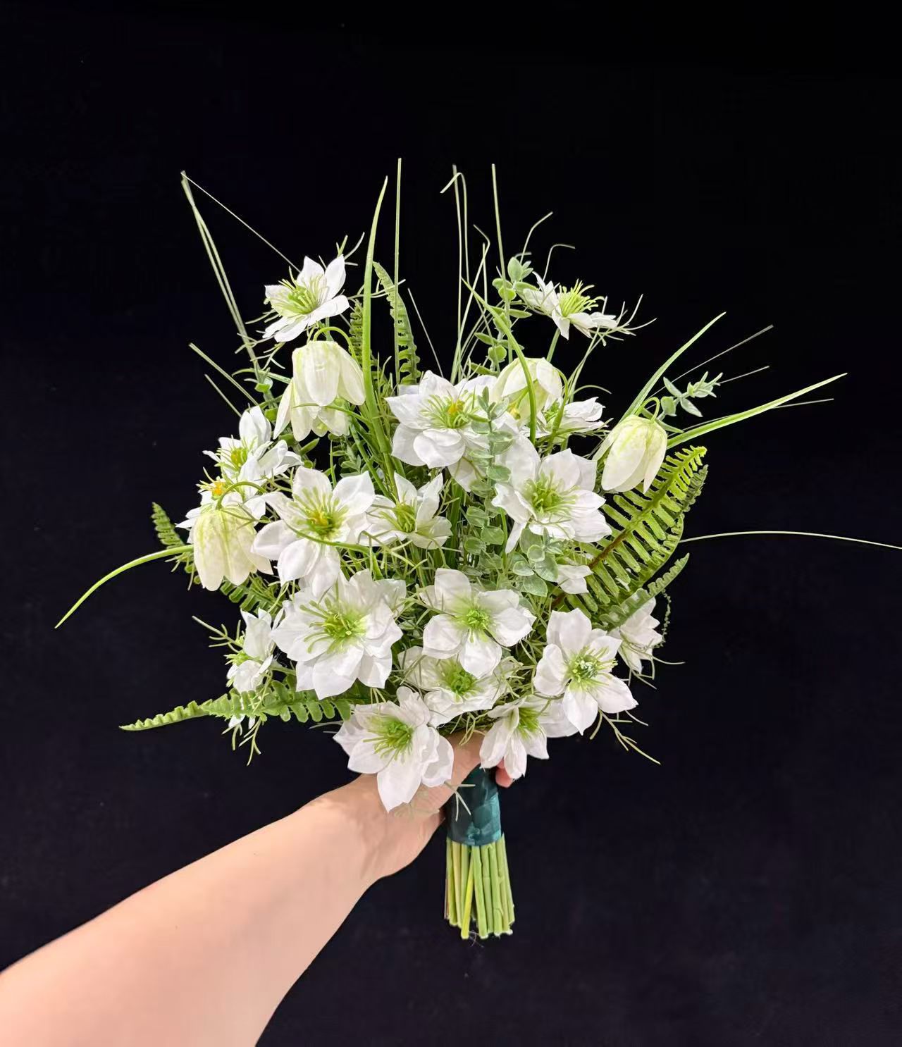 Garden White Rose and Greenery Bridal Bouquet by Rosy Flower Wall — luxury bridal bouquet for weddings and events
