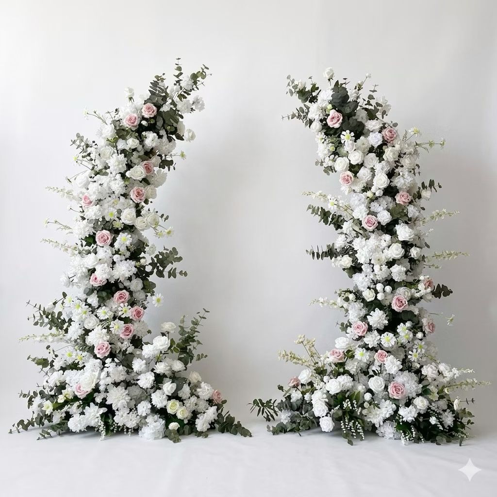Blush White Rose Wedding Flower Arch by Rosy Flower Wall — luxury wedding flower arch for weddings and events