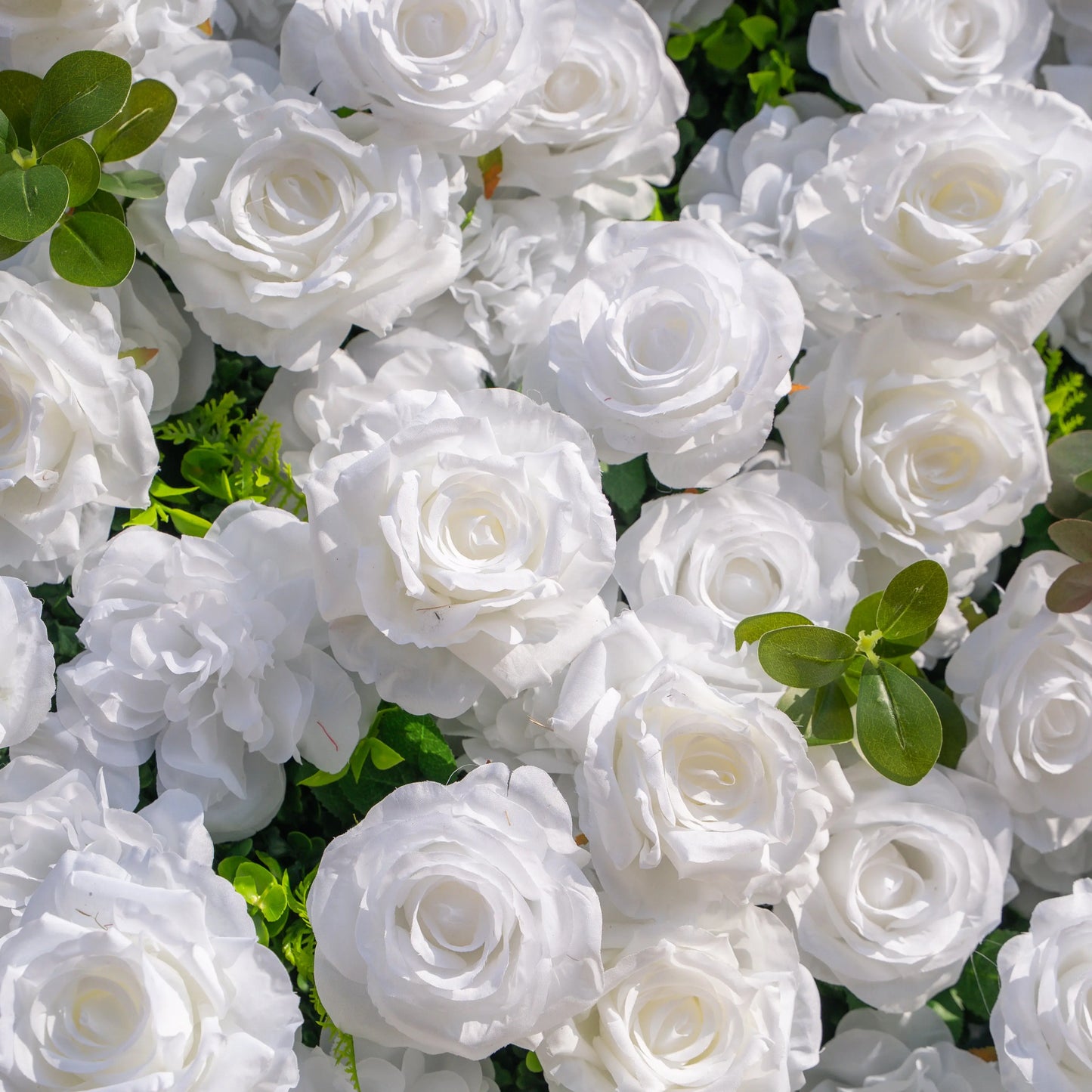 Artificial flower wall floral detail view
