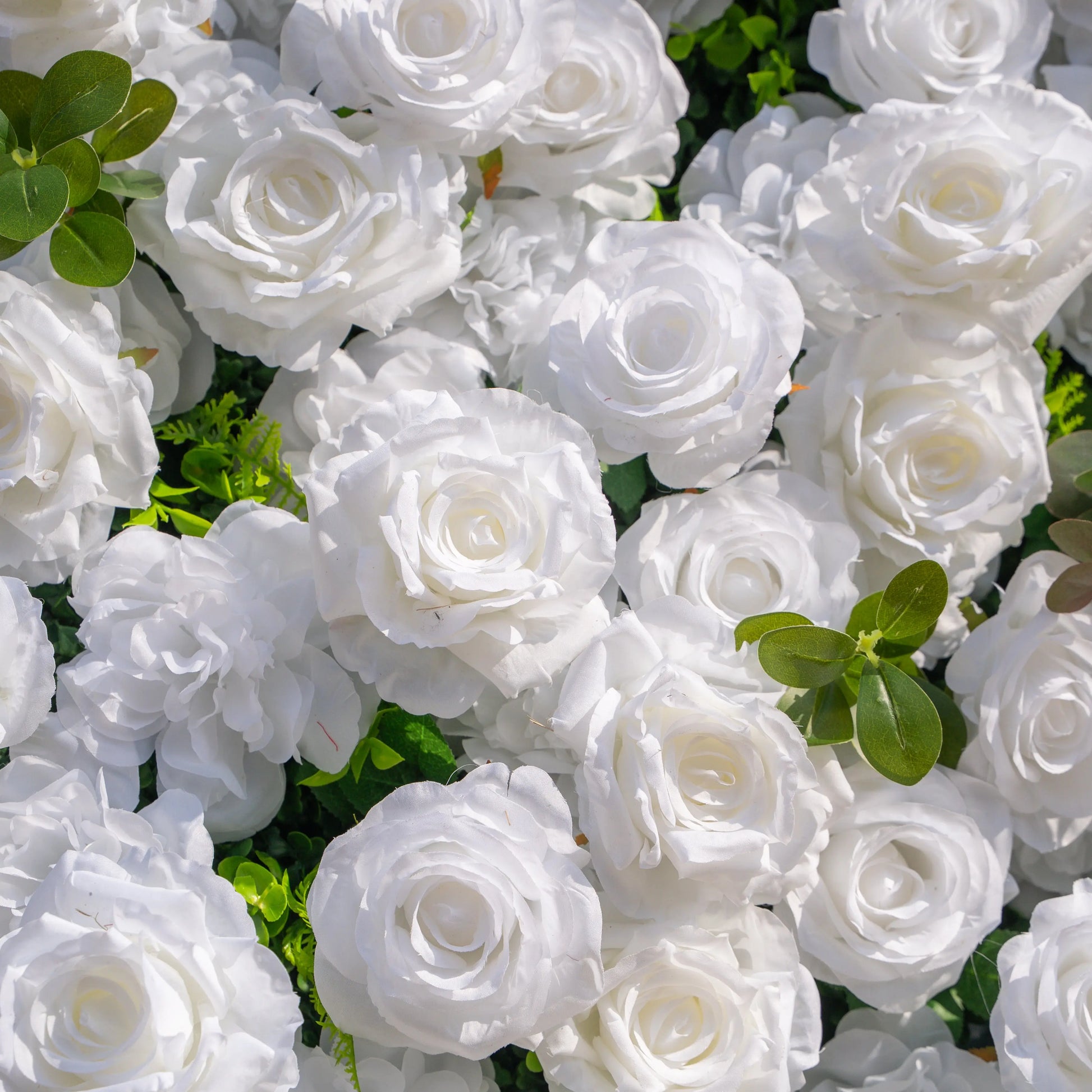 Artificial flower wall floral detail view