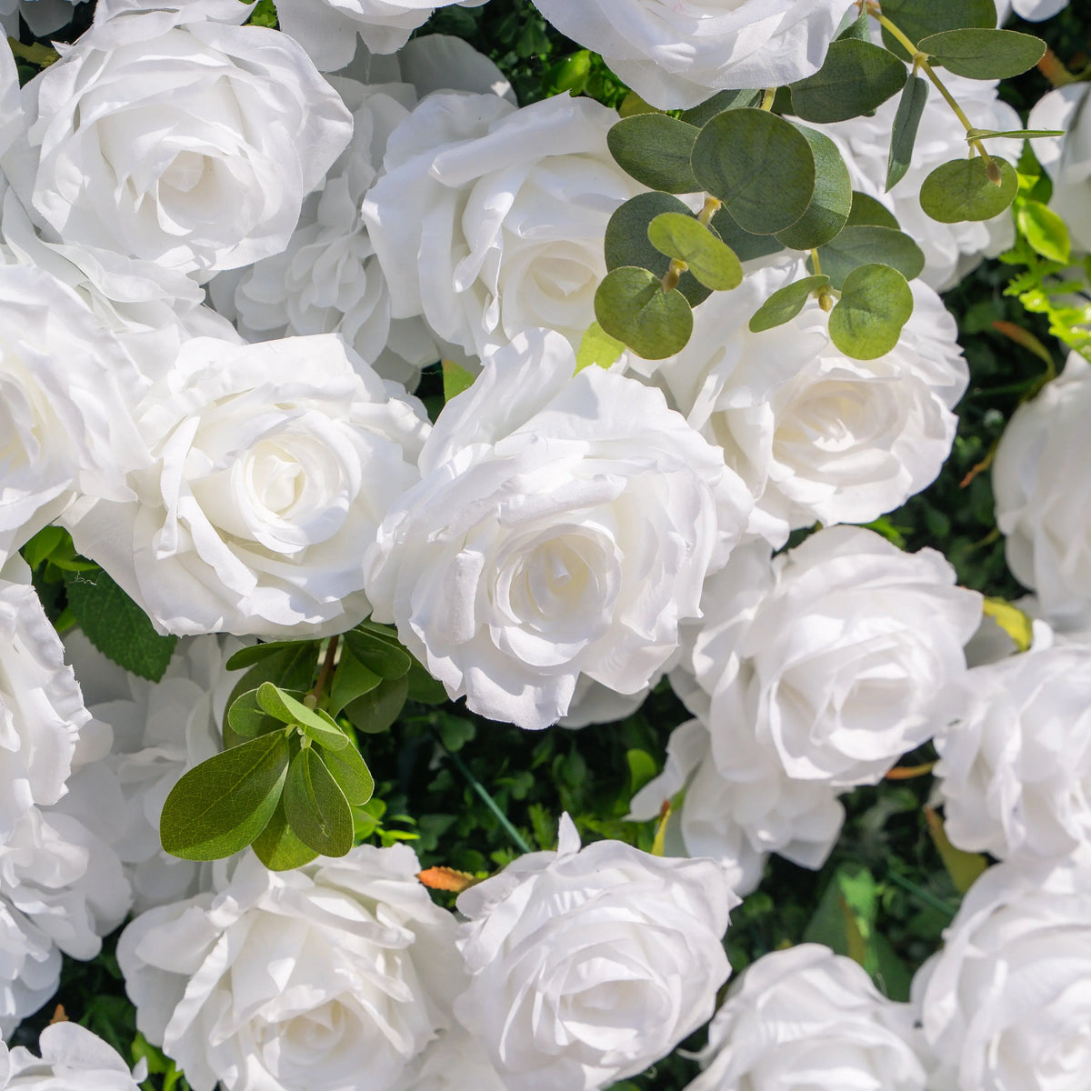 Artificial flower wall floral detail view
