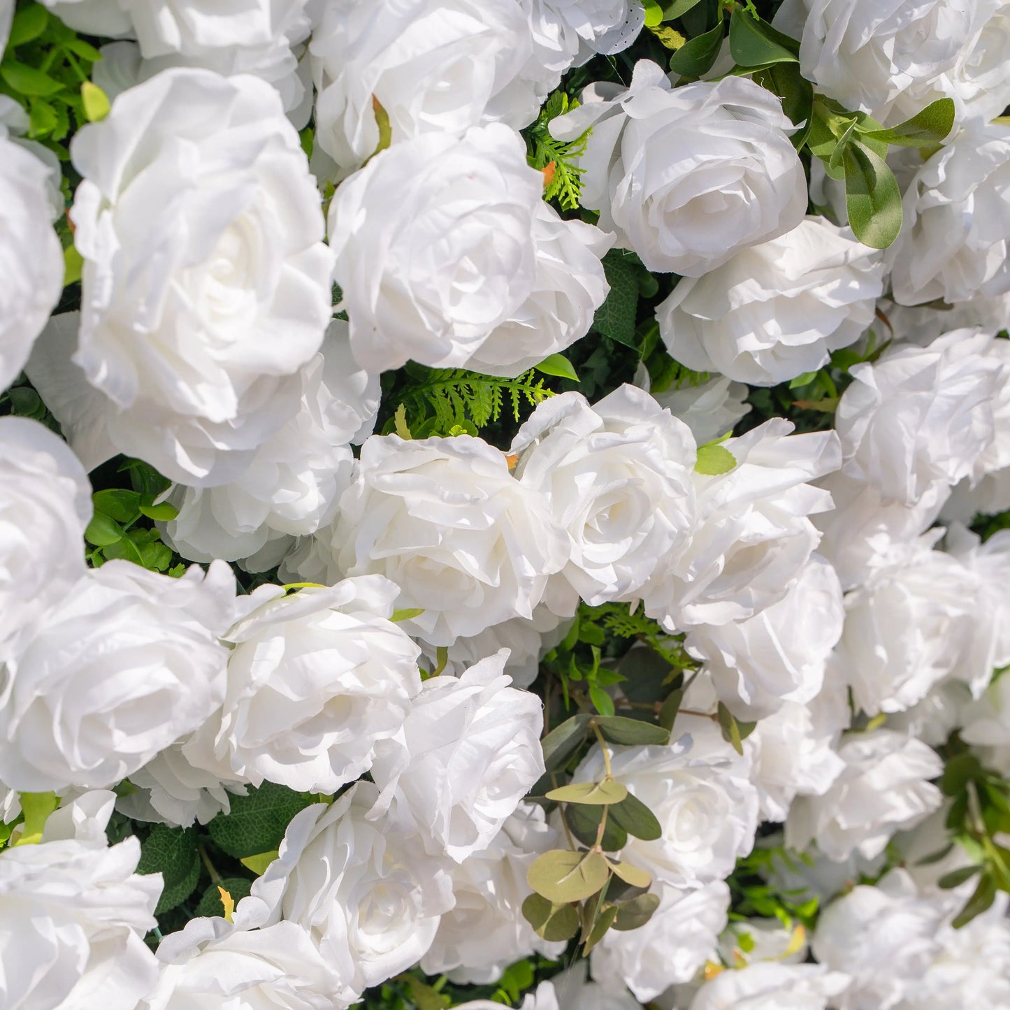 Artificial flower wall floral detail view