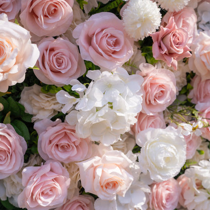 Artificial flower wall floral detail view