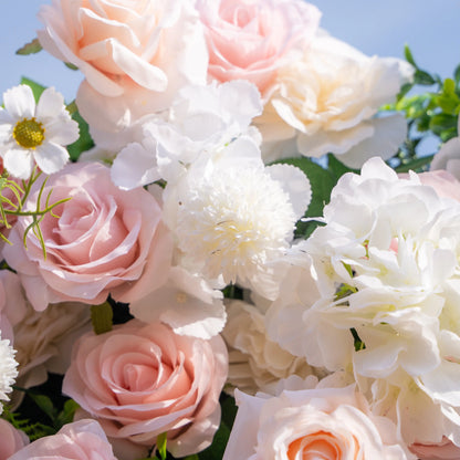 Artificial flower wall floral detail view