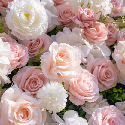Artificial flower wall floral detail view