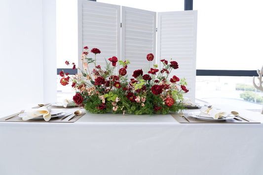 Red Floral Table Arrangement – Wedding Table Decor