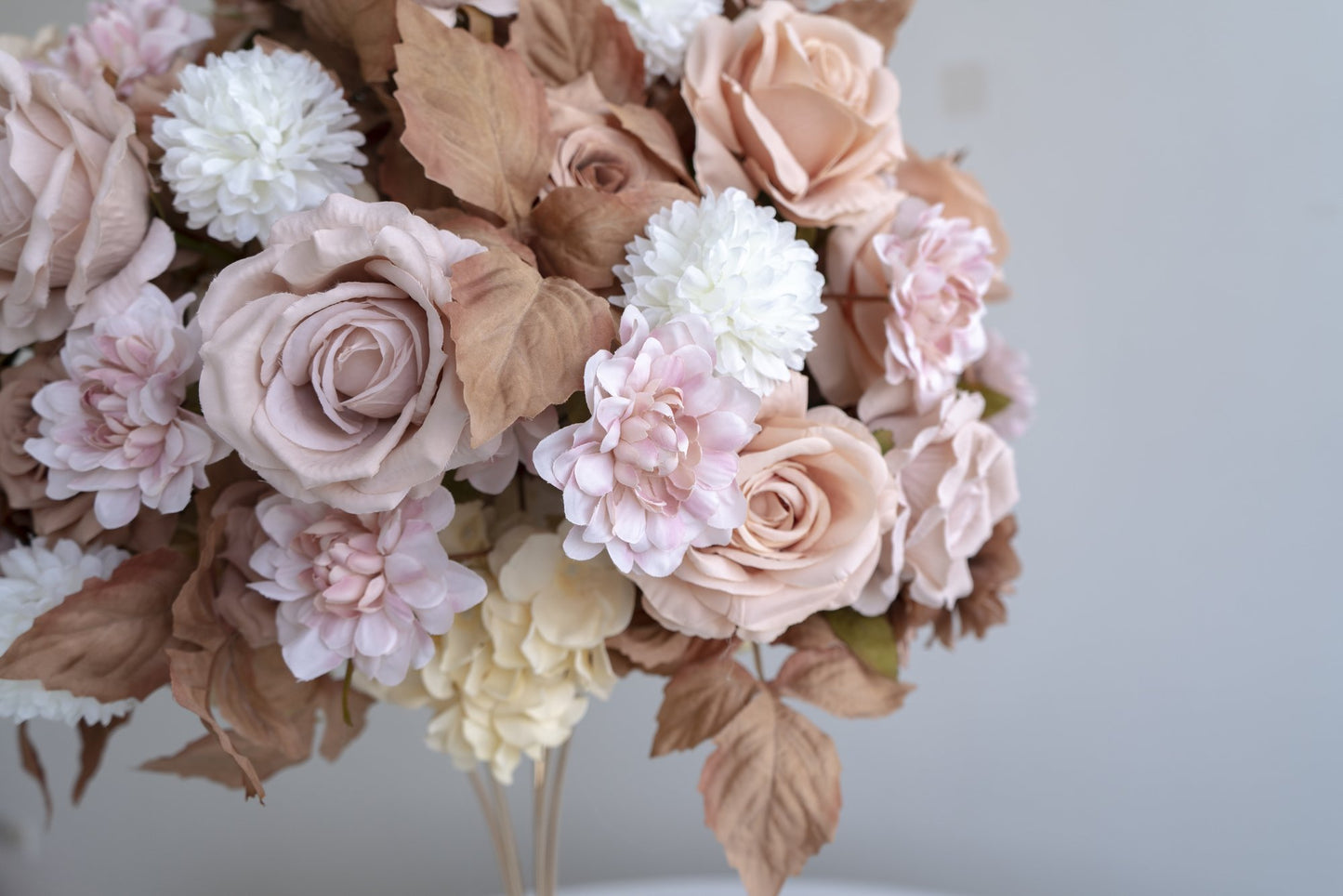 Champagne Floral Centerpiece – Wedding Table Decor