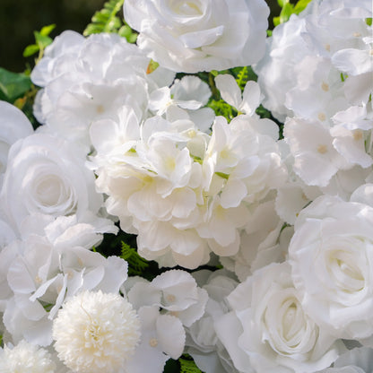 Artificial flower wall floral detail view