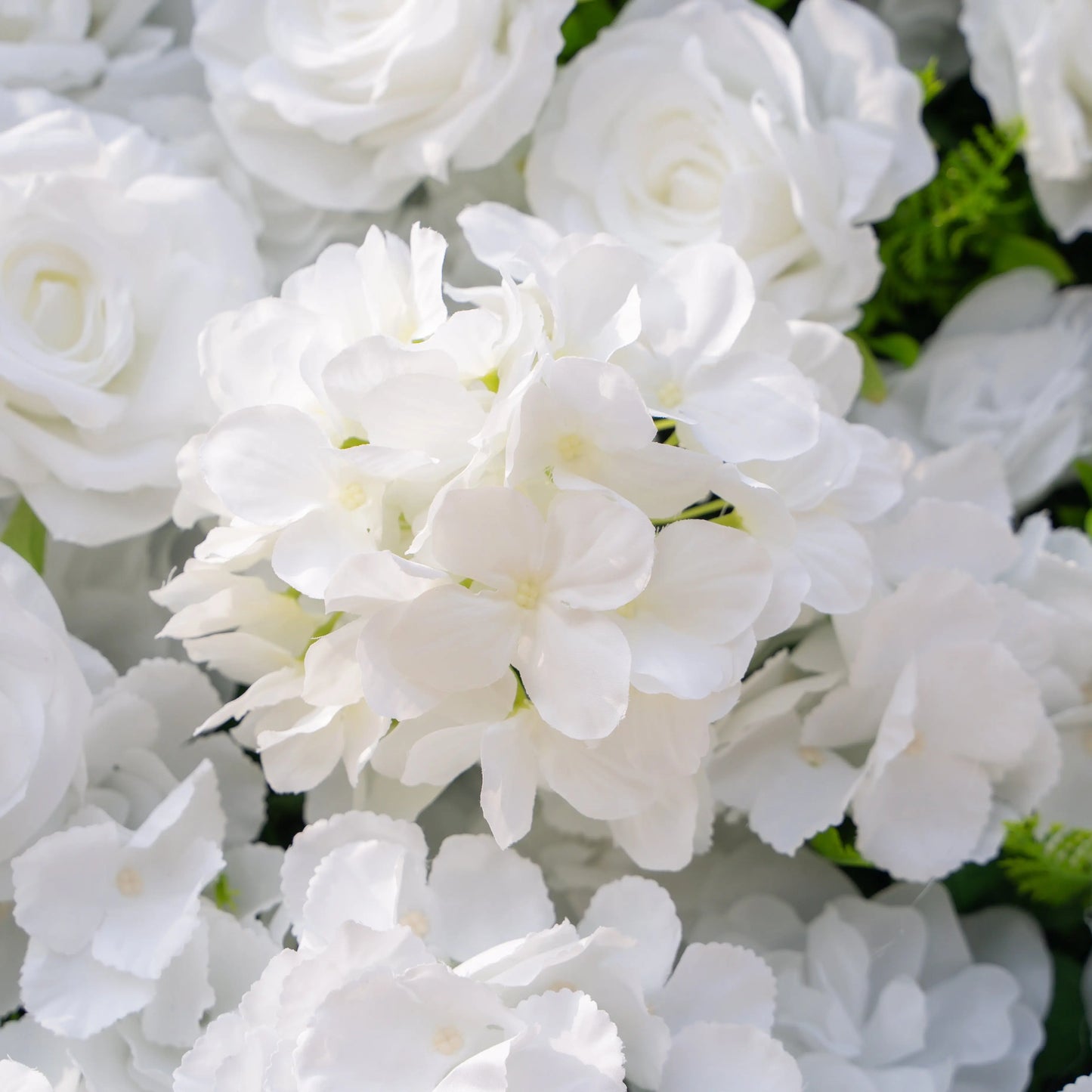 Artificial flower wall floral detail view