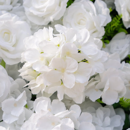Artificial flower wall floral detail view