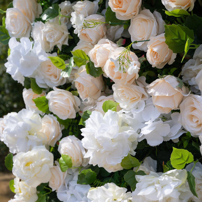 Artificial flower wall floral detail view