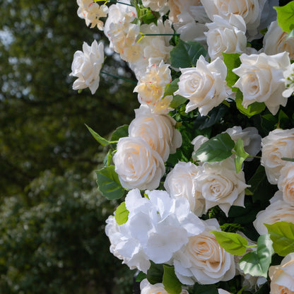 Artificial flower wall floral detail view