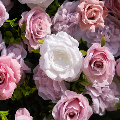 Artificial flower wall floral detail view
