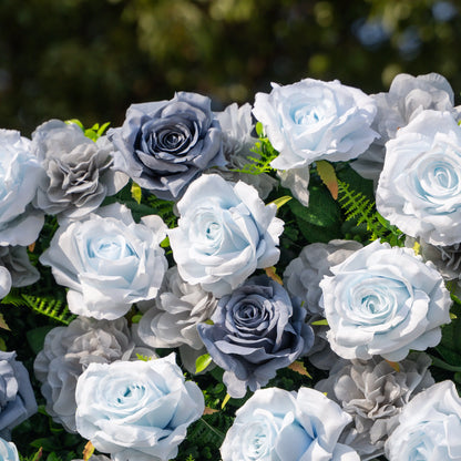 Artificial flower wall floral detail view