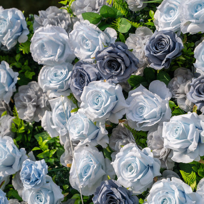 Artificial flower wall floral detail view