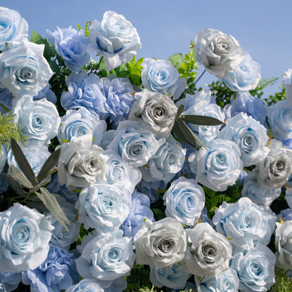 Artificial flower wall floral detail view