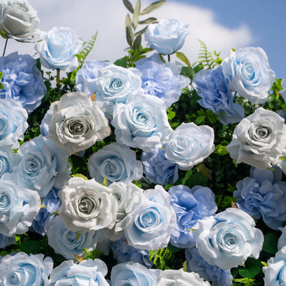 Artificial flower wall floral detail view