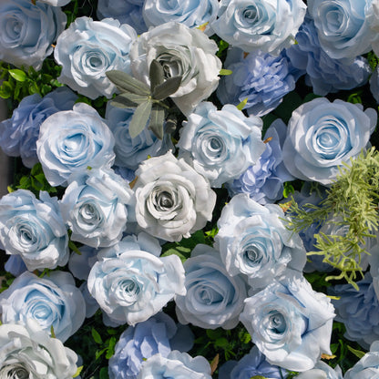 Artificial flower wall floral detail view
