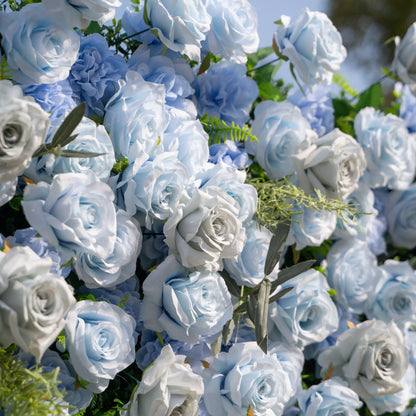 Artificial flower wall floral detail view