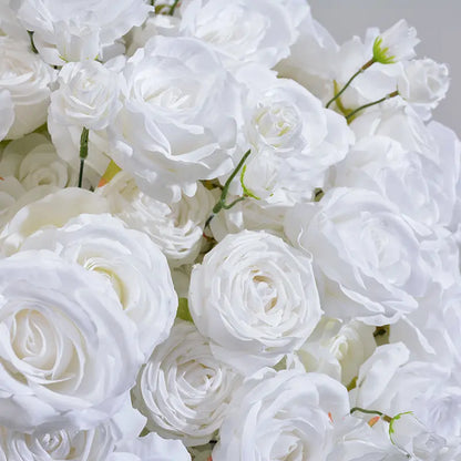 Rosy Pure White Rose Handmade Artificial Flower Ball Centerpieces for Table Decor