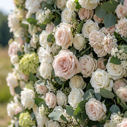 3D white green silk flower wall texture