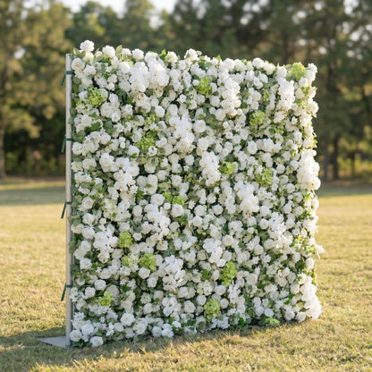 White orchid artificial flower wall left view