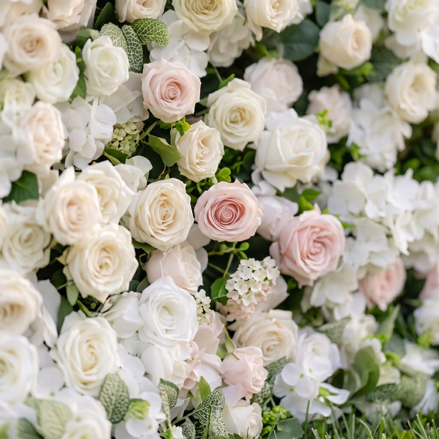 White rose flower backdrop detail