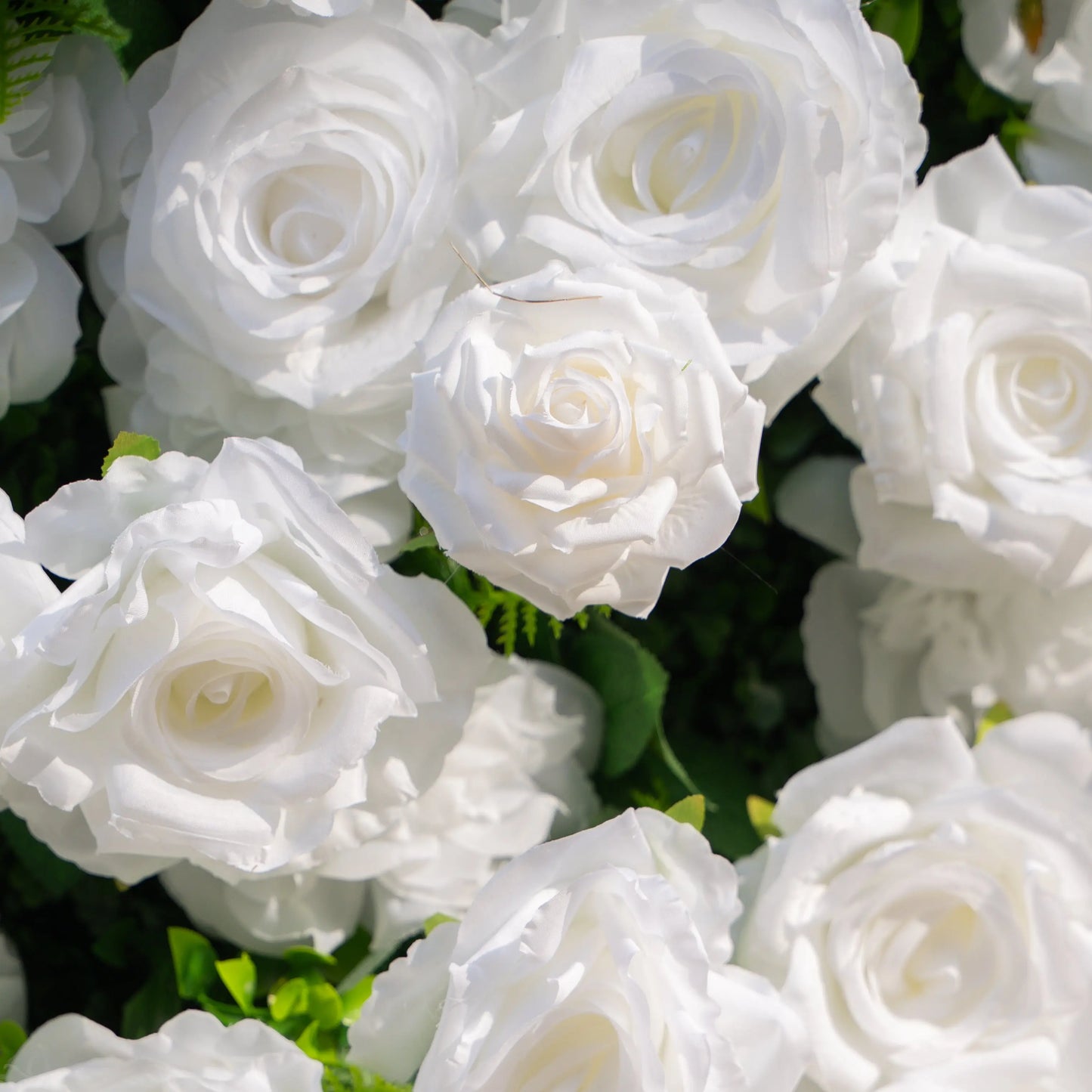 Artificial flower wall floral detail view