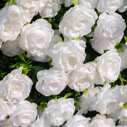 Artificial flower wall floral detail view