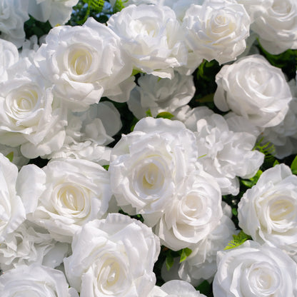 Artificial flower wall floral detail view