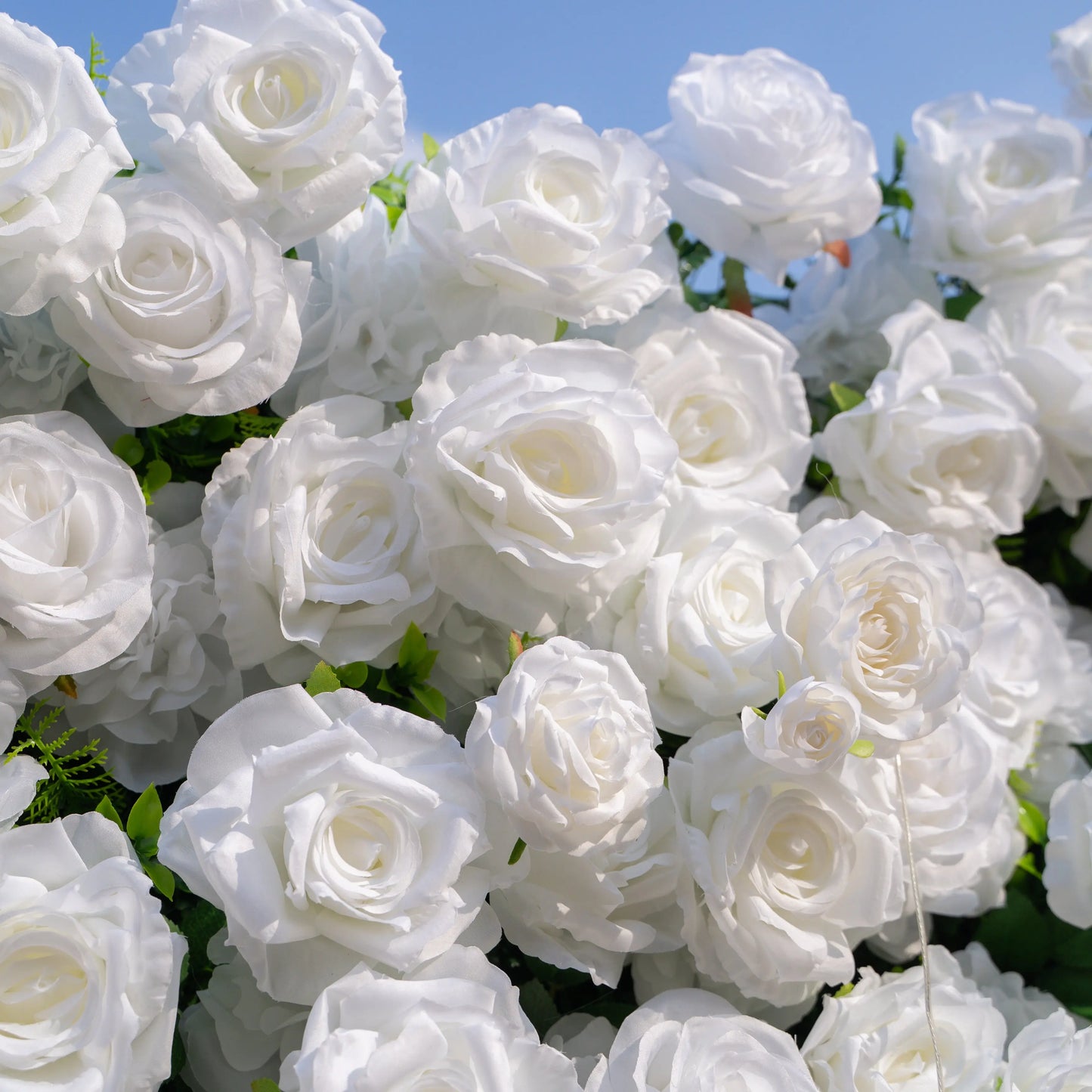 Artificial flower wall floral detail view