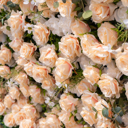 Artificial flower wall floral detail view