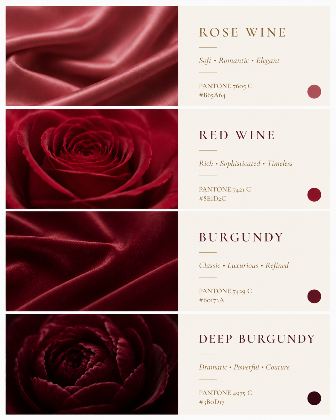 Red & Burgundy flower wall collection by Rosy Flower Wall
